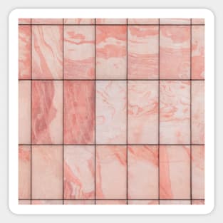 Tropical pink marble tiles Sticker